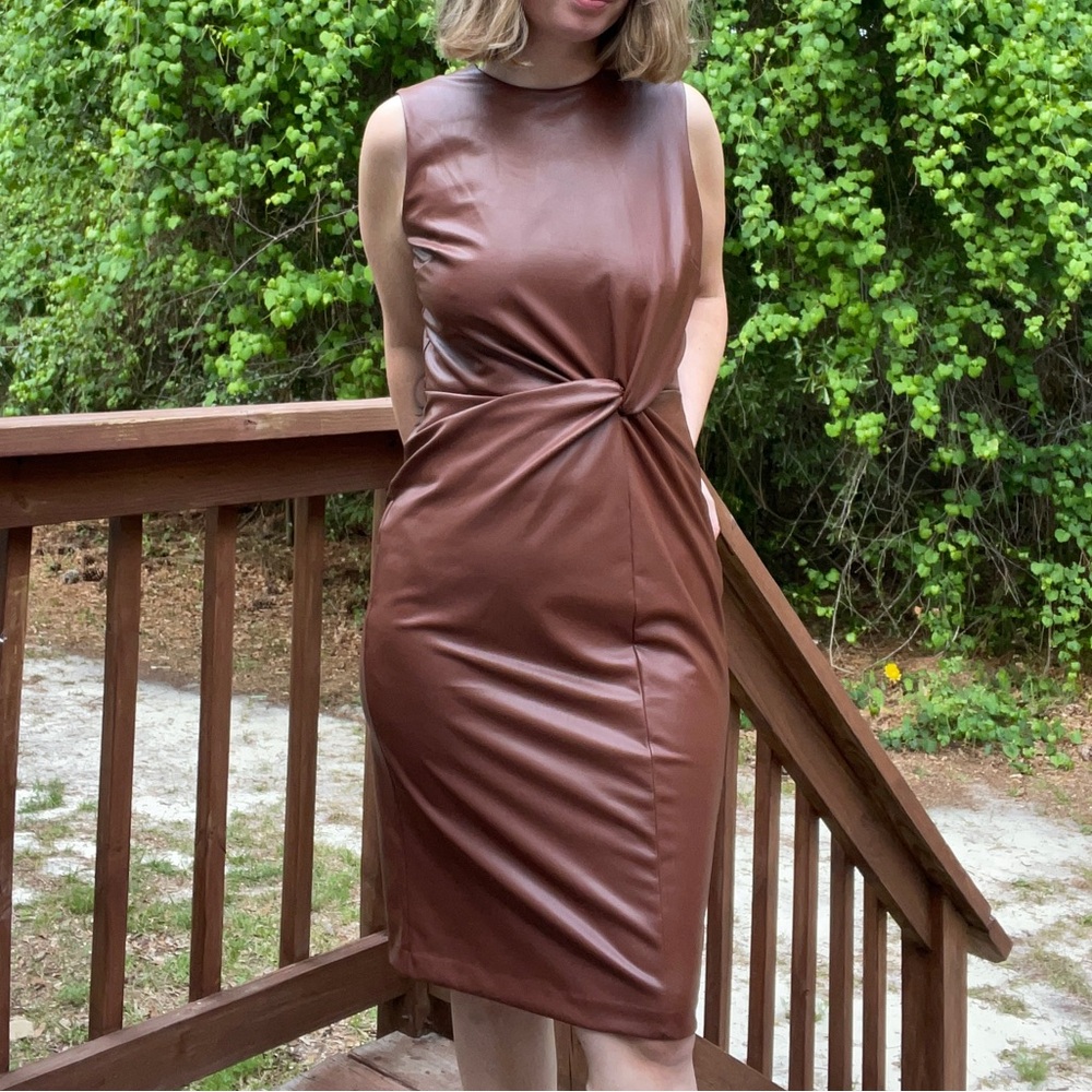 Faux Leather Express Dress